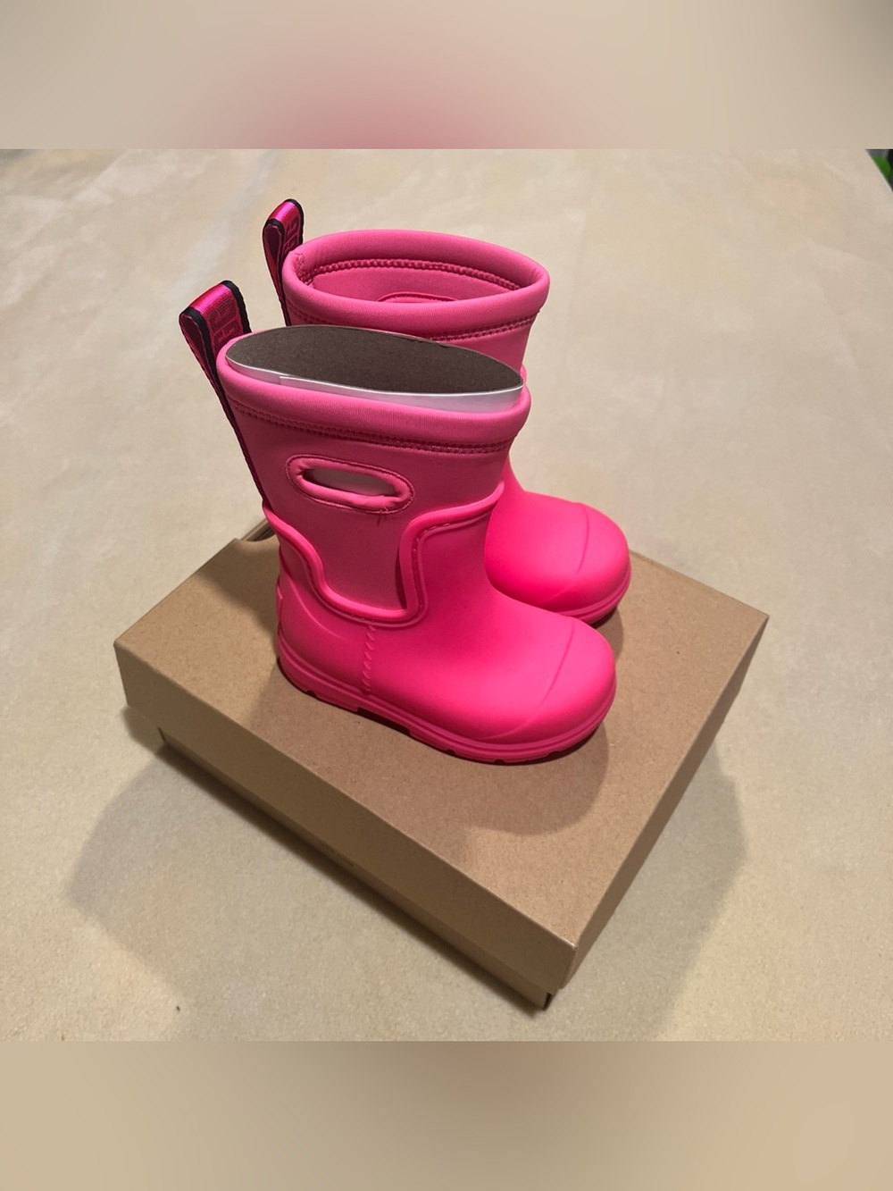 Uggs Kids Waterproof Pink Pull-On Rain Boots